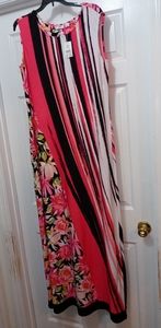 Cato maxi dress 14/16 pink white and black